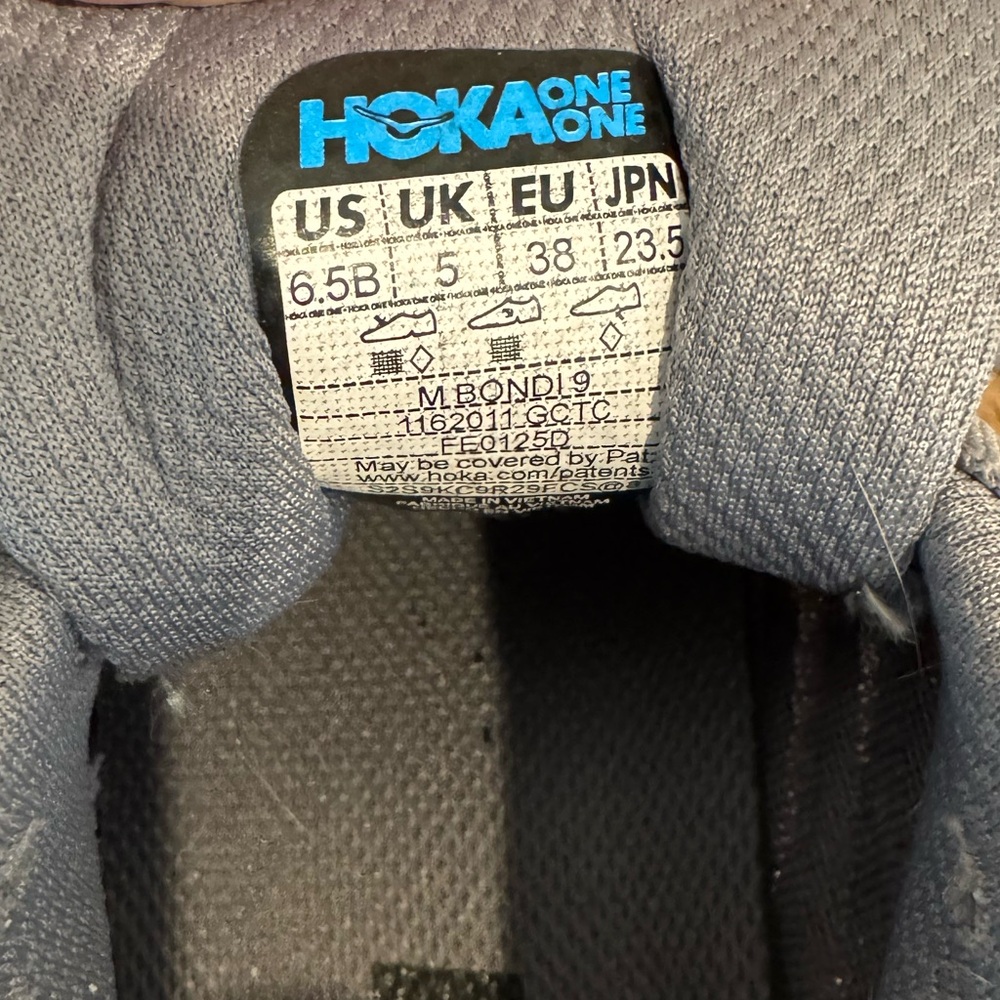 Hoka Bondi 9 - Basically New! Gray and White Athletic Shoes - Picture 6 of 7
